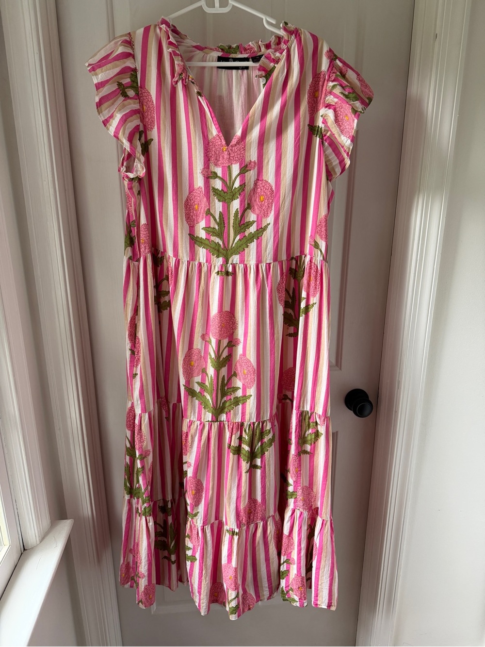 Liza Byrd The Tinley Pink Floral Stripe Long Dress XL - Picture 3 of 7
